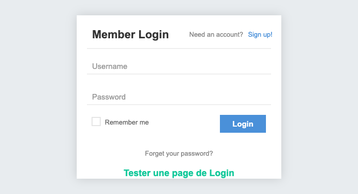 Page de login - QA
